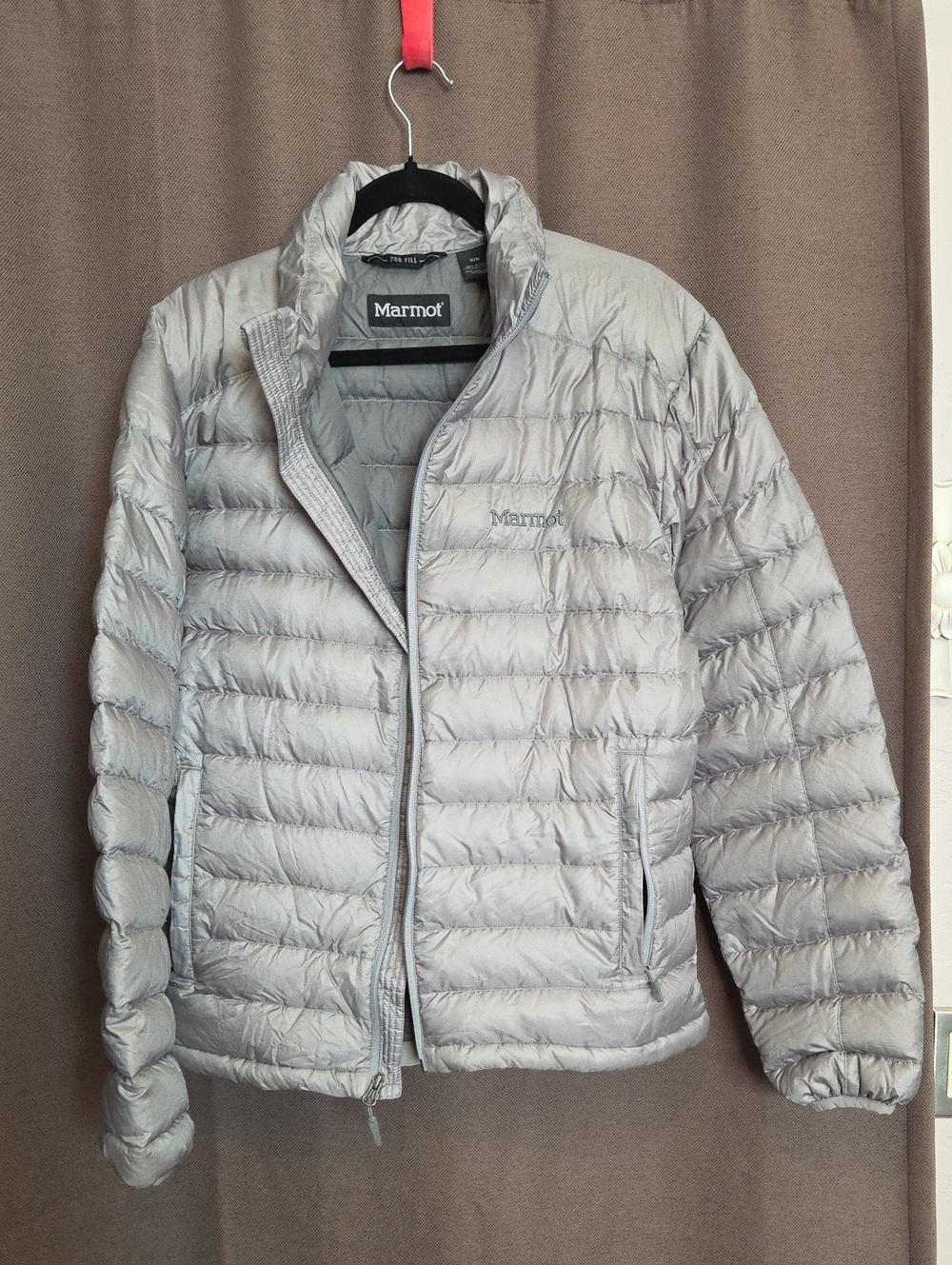 Marmot Men's Zeus 700 Fil Down Jacket Size Medium Light Grey